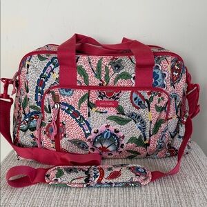 Vera Bradley Lighten Up Weekender Travel Duffle Bag Stitched Garden